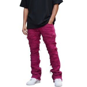 NWT Politics Textured Jeans Rose Red Size 36